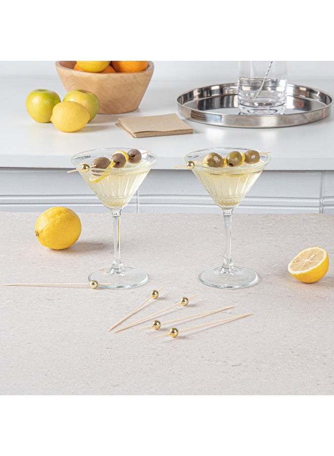 Restaurantware 6 Inch Sphere Bamboo Skewers, 1000 Sturdy Disposable Bamboo Food Picks - Sturdy, Sphere Design, Gold Bamboo Appetizer Picks, , For Serving Appetizers and Cocktail Garnishes - Image 3
