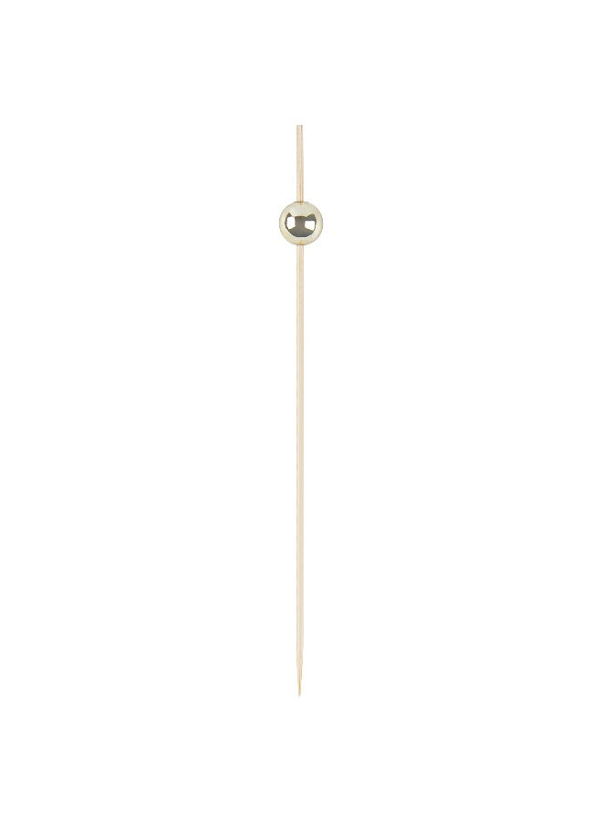 Restaurantware 6 Inch Sphere Bamboo Skewers, 1000 Sturdy Disposable Bamboo Food Picks - Sturdy, Sphere Design, Gold Bamboo Appetizer Picks, , For Serving Appetizers and Cocktail Garnishes - Image 1