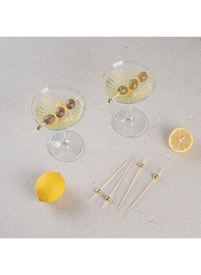 Restaurantware 6 Inch Sphere Bamboo Skewers, 1000 Sturdy Disposable Bamboo Food Picks - Sturdy, Sphere Design, Gold Bamboo Appetizer Picks, , For Serving Appetizers and Cocktail Garnishes - Image 4