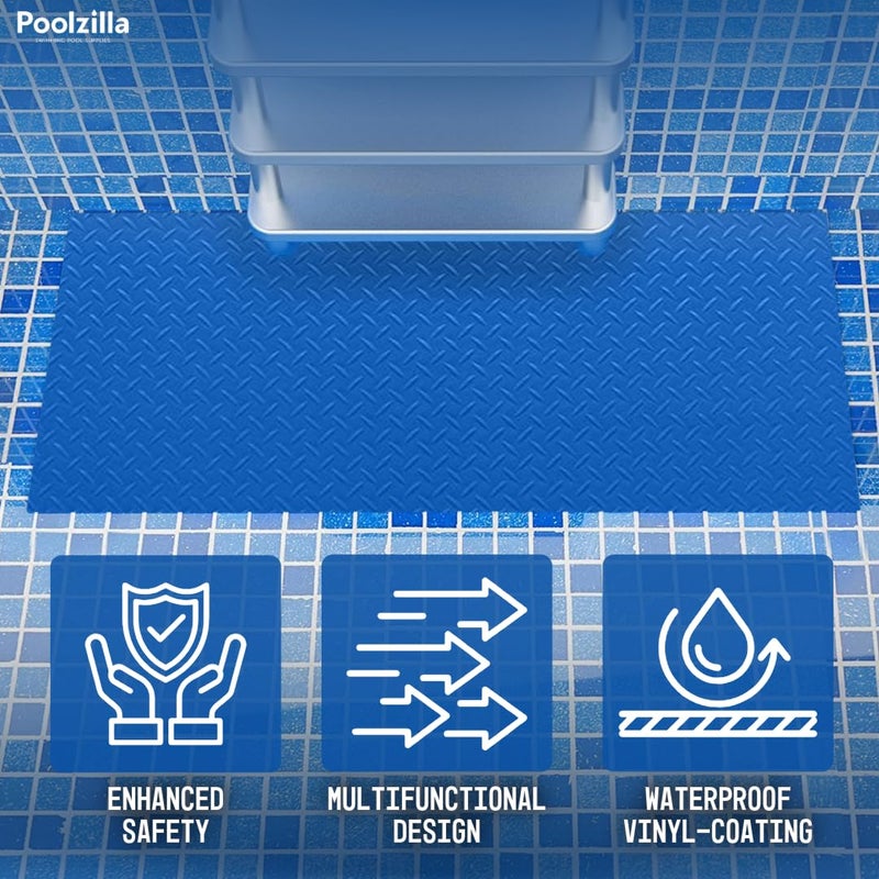 Poolzilla Swimming Pool Ladder Mat - 36" x 9" - Premium Protective Pad for Liner, Non-Slip Design Padded with Extra Cushion - Image 3
