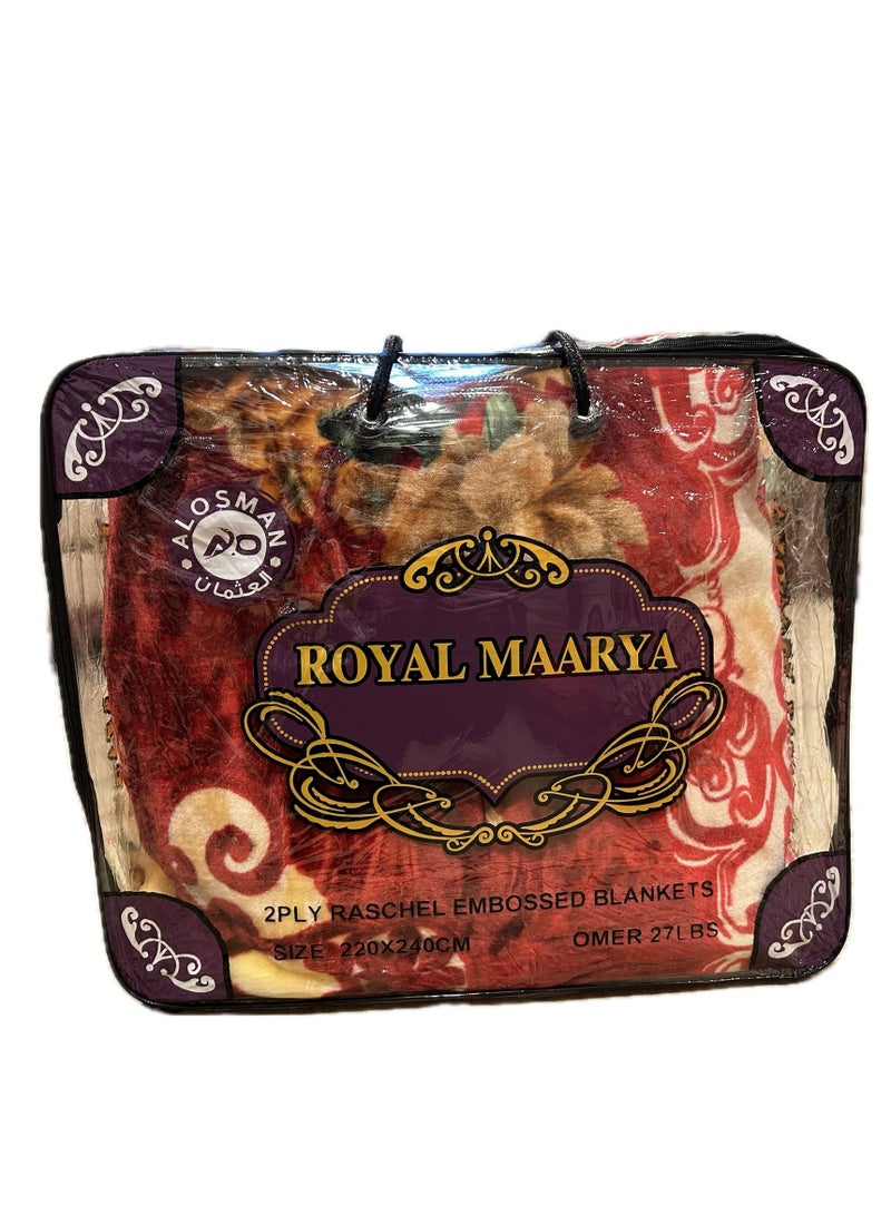 ROYAL MAARYA 2 PLY SUPER SOFT EMBOSSED BLANKET - Image 1