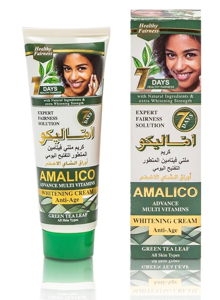اماليكو كريم تبييض متطور مضاد للشيخوخة مع أوراق الشاي الأخضر لجميع أنواع البشرة
