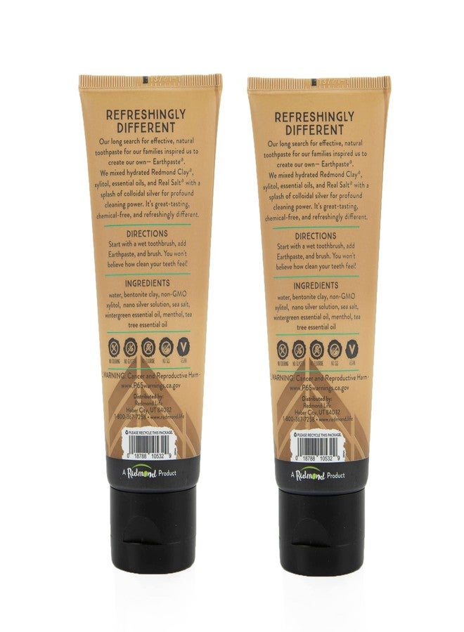 REDMOND - Earthpaste All Natural Non-Fluoride Vegan Organic Non GMO Real Ingredients Toothpaste, Wintergreen, 4 Ounce Tube (2 Pack) - Image 2