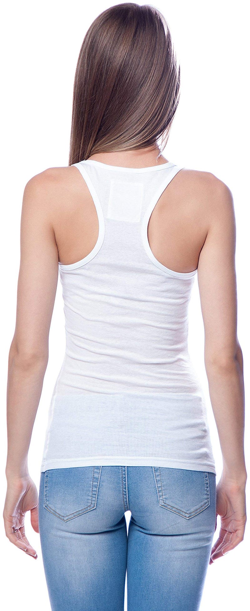 Zenana 4 Pack Zenana Women's Racerback Tank Tops Small White, White, White, White - Image 4