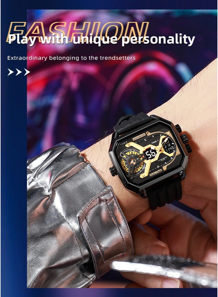 BONARGER New Men's Electronic Multi-Function Sport Luminous Waterproof Personalized Large Dial Watch - Image 2