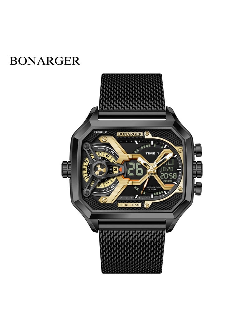 BONARGER New Men's Electronic Multi-Function Sport Luminous Waterproof Personalized Large Dial Watch - Image 1