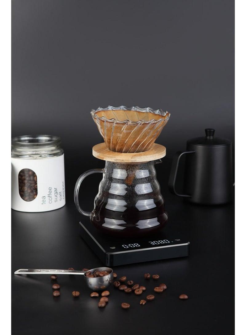 Digital Coffee Scale with Timer LED Screen Espresso USB 3kg Max.Weighing 0.1g High Precision Measures in Oz/ml/g Kitchen Scale - Image 5