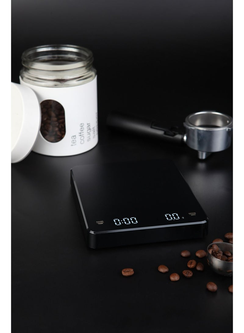 Digital Coffee Scale with Timer LED Screen Espresso USB 3kg Max.Weighing 0.1g High Precision Measures in Oz/ml/g Kitchen Scale - Image 4