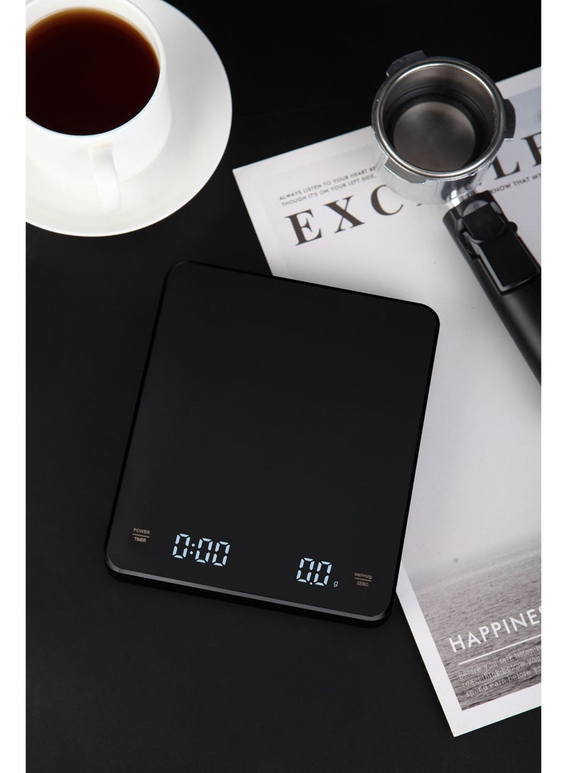 Digital Coffee Scale with Timer LED Screen Espresso USB 3kg Max.Weighing 0.1g High Precision Measures in Oz/ml/g Kitchen Scale - Image 2
