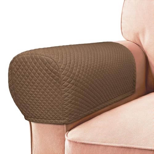 Roytub Couch Arm Covers Sofa Arm Covers Stretch Armrest Cover for Sofa Armchair Loveseat Recliner Sofa armrest Cover Arm Chair Covers Set of 2 Medium Coffee