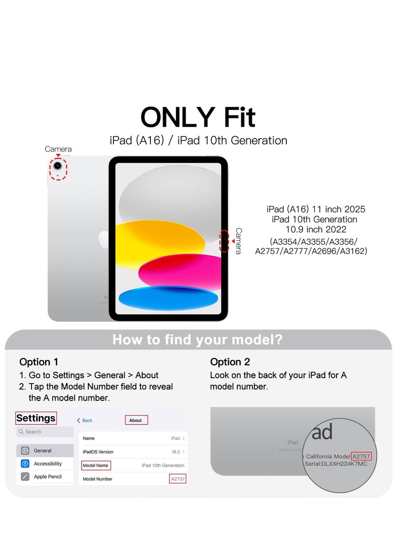 Case for iPad (A16) 11th Generation 11 Inch 2025/10th Generation 10.9 Inch 2022 Case with Pencil Holder, Hybrid iPad 11 10 Case with Clear Back, Supports Auto Wake/Sleep (Silver) - Image 3