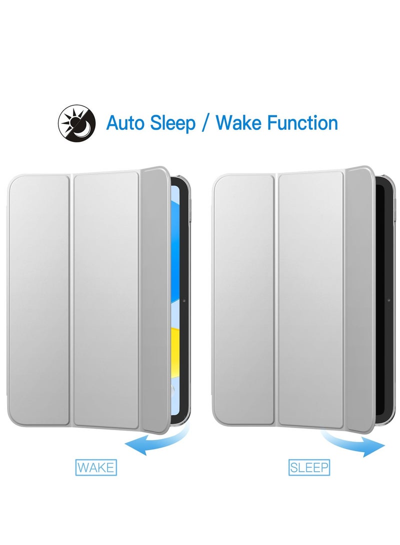 Case for iPad (A16) 11th Generation 11 Inch 2025/10th Generation 10.9 Inch 2022 Case with Pencil Holder, Hybrid iPad 11 10 Case with Clear Back, Supports Auto Wake/Sleep (Silver) - Image 4
