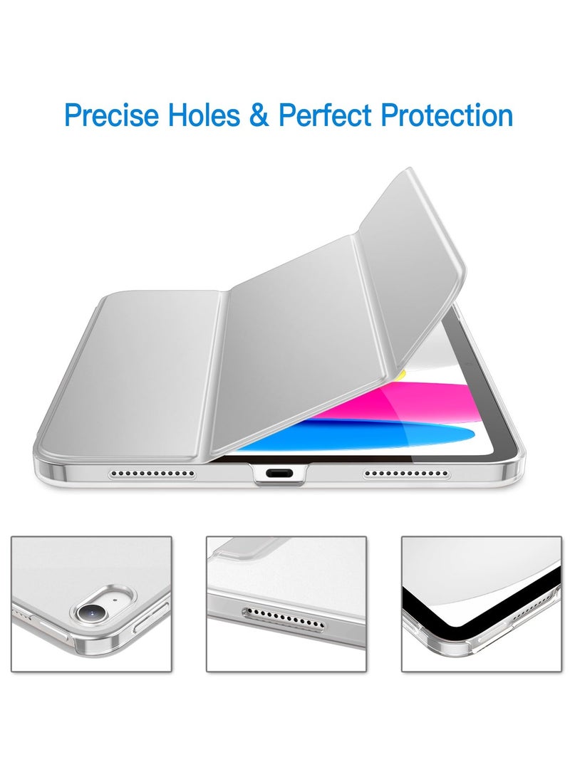 Case for iPad (A16) 11th Generation 11 Inch 2025/10th Generation 10.9 Inch 2022 Case with Pencil Holder, Hybrid iPad 11 10 Case with Clear Back, Supports Auto Wake/Sleep (Silver) - Image 5