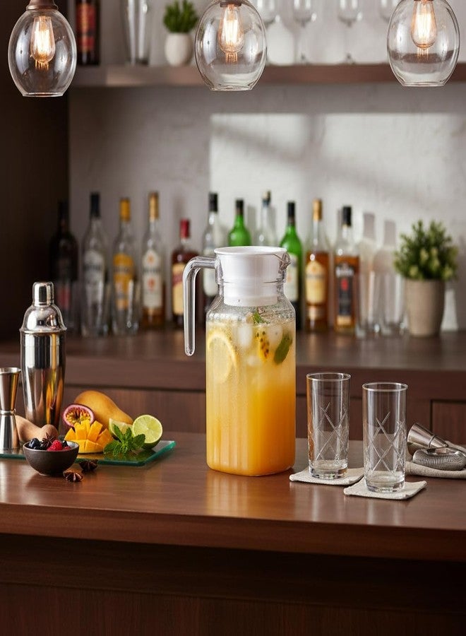 Estink 1100ML Pitcher with Lid, Acrylic Transparent Bottle for Bar Home, Water Pitcher for Homemade Iced Tea Milk Beverage Cold Drinks - Image 2