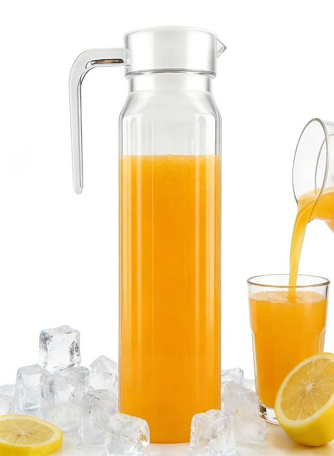 Estink 1100ML Pitcher with Lid, Acrylic Transparent Bottle for Bar Home, Water Pitcher for Homemade Iced Tea Milk Beverage Cold Drinks - Image 1