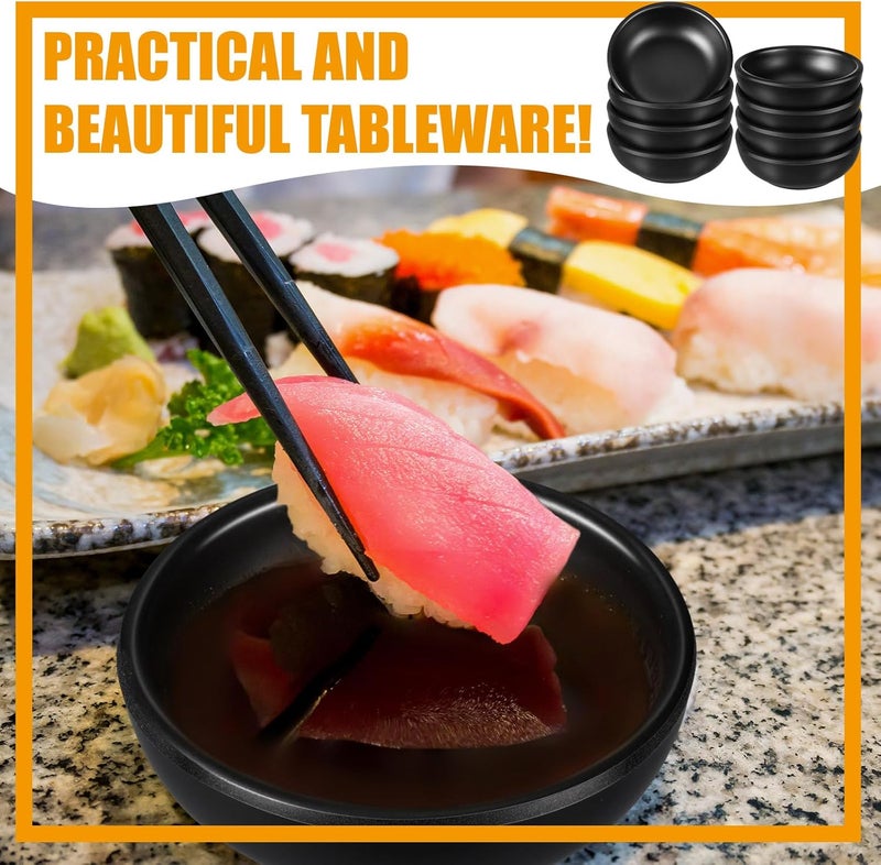 Ninehaoou 12 Pcs Dip Bowls Set 17oz Sauce Soy Dishes Bowls Small for Dipping Tomato Sauce Soy BBQ and Other Party SuppliesBlack - Image 5