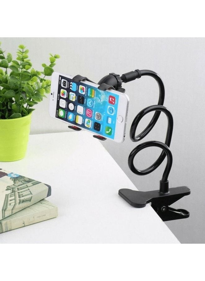 Generic - Universal Flexible 360° Rotating Long Arm Mobile Phone Holder Stand, Adjustable Aluminum-Magnesium Alloy Bracket for Bedroom, Kitchen Office and Bathroom – Scratch-Proof, Shake-Proof Compatible with Smartphones and Tablets (Black) - Image 1