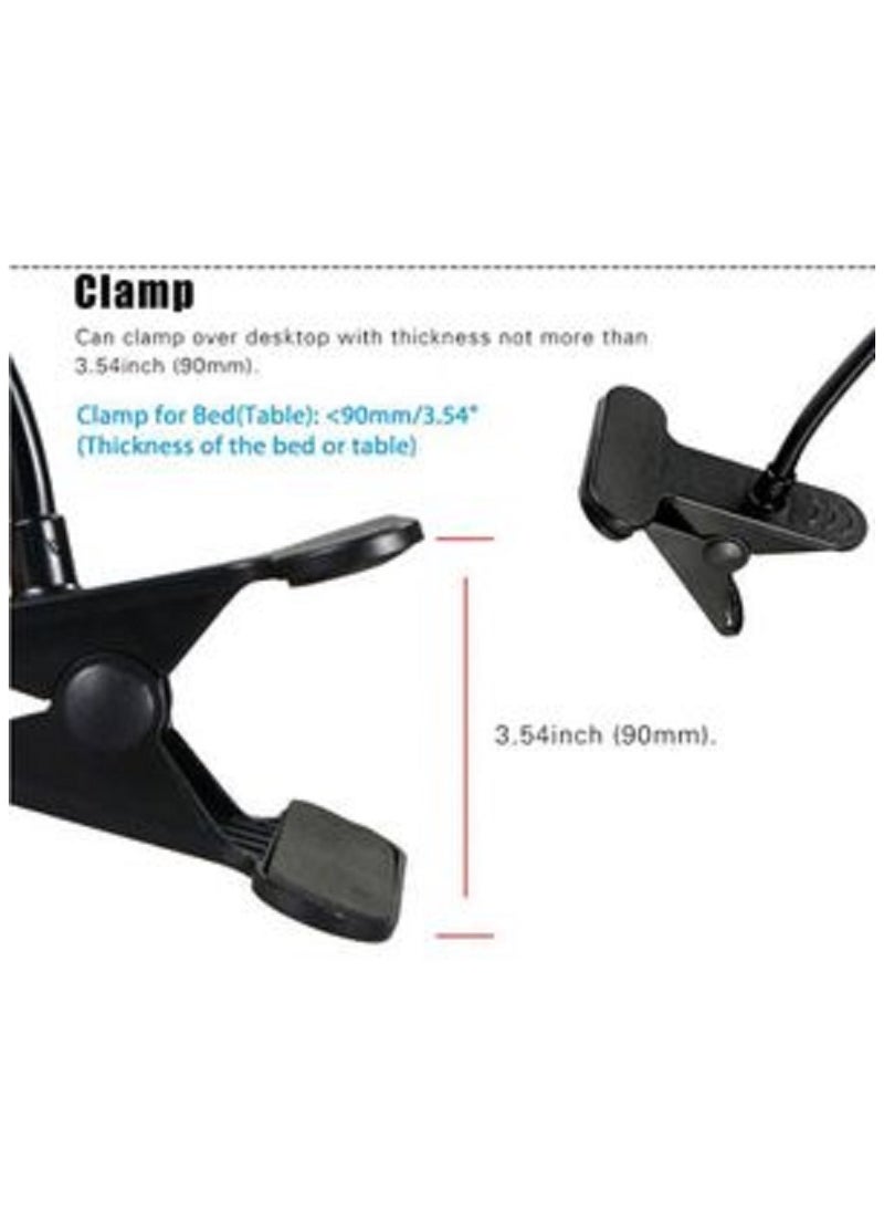 Generic - Universal Flexible 360° Rotating Long Arm Mobile Phone Holder Stand, Adjustable Aluminum-Magnesium Alloy Bracket for Bedroom, Kitchen Office and Bathroom – Scratch-Proof, Shake-Proof Compatible with Smartphones and Tablets (Black) - Image 1