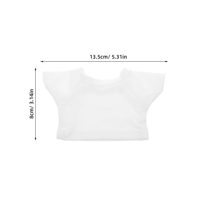 Soft Cozy White Bear T Shirts Round Neck Design For 8 12 Inch Stuffed Animals - Image 3