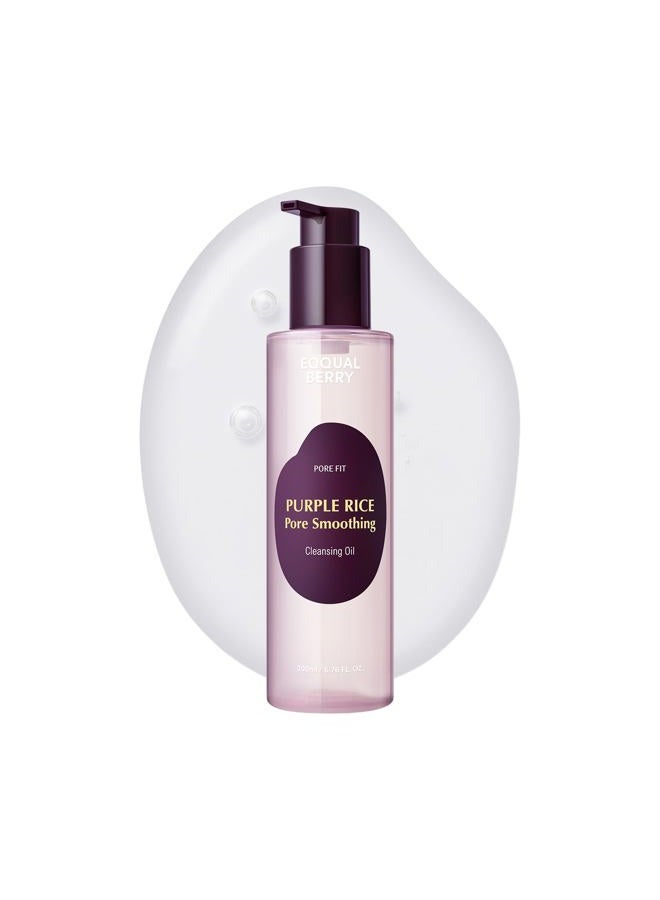 eqqualberry Purple Rice Pore Smoothing Cleansing Oil – Deep Cleansing for Pores & Blackheads | Korean Oil Cleanser for Face & Makeup Remover | Hydrating & Soothing Formula, 6.76 fl.oz - Image 1