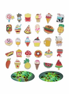 KASTWAVE Crocs Shoe Charms, Crocs Pins, Sandals Buckle Party Birthday Gift, Luminous Charms Bracelet Wristband Decorations for Adult Men Women Kids, 30 Shoe Charms+2 Wristband  - Image 2