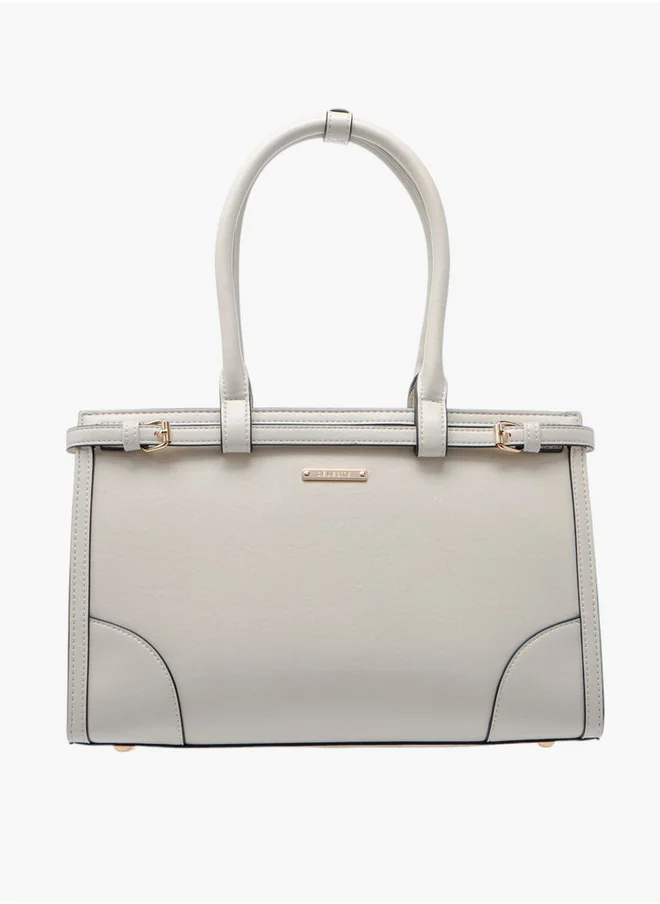 سيليست Textured Tote Bag with Zip Closure and Double Handle