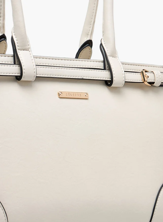 Celeste Textured Tote Bag with Zip Closure and Double Handle
