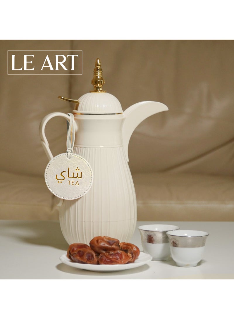 LeArt Dallah Flask Tags - Dallah Coffee Pot, Tea, Coffee and Karak Tag | Dallah Tags (Metallic Cream - Set of 3) - Image 4