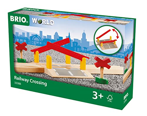 BRIO World 333884 Piece Railway Crossing Set Fun and Interactive Wooden Train Accessory for Kids Enhances Creativity and Motor Skills FSCCertified EcoFriendly Toy for Ages 3 and Up - Image 1