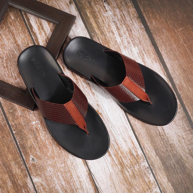Mochi Men Brown Casual Synthetic Leather Chappal UK/7 EU/41 (16-803) - Image 2