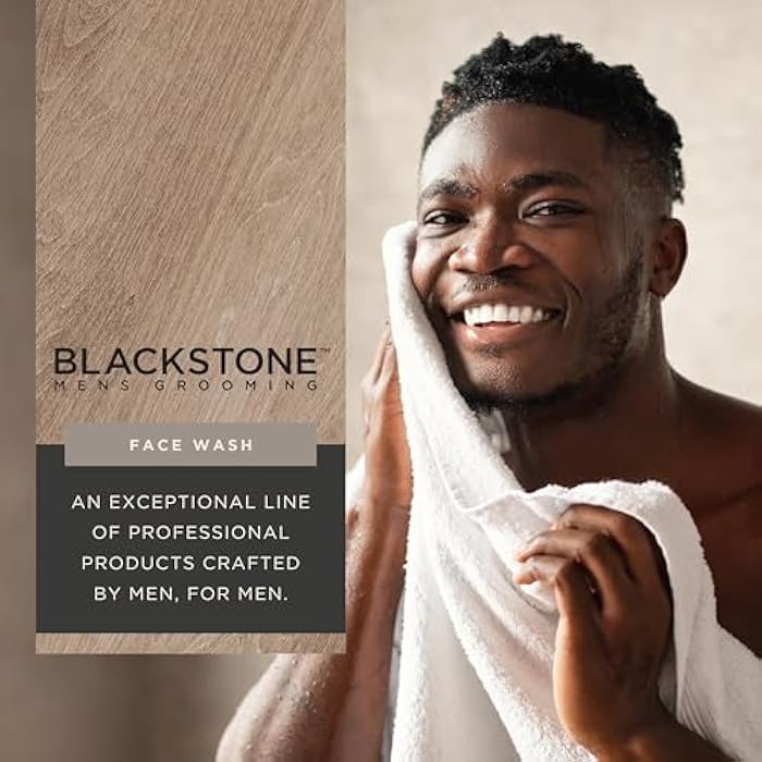 Blackstone Men's Grooming Detoxifying Face Wash with Vitamin E and Peppermint - Deep Cleansing & Exfoliating | Paraben & Cruelty Free | Made in USA - Activated Charcoal (6 Fl Oz) - Image 3