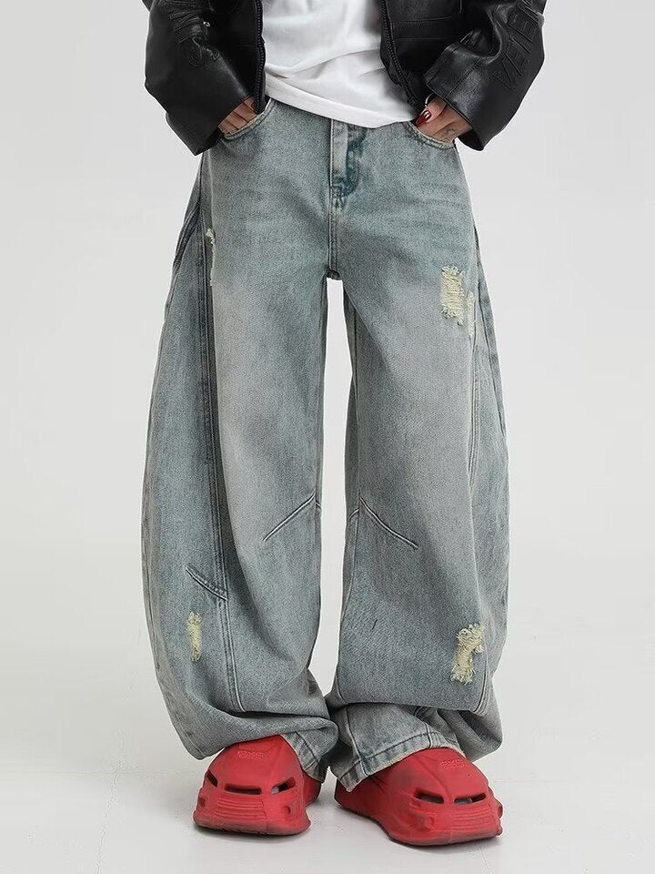 Unisex Classic Denim Jeans Loose Fit Daily Outdoor Wear - Image 4