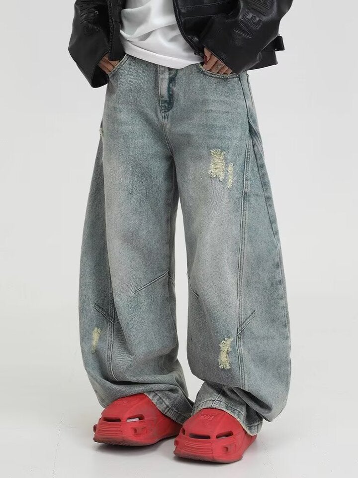 Unisex Classic Denim Jeans Loose Fit Daily Outdoor Wear - Image 3