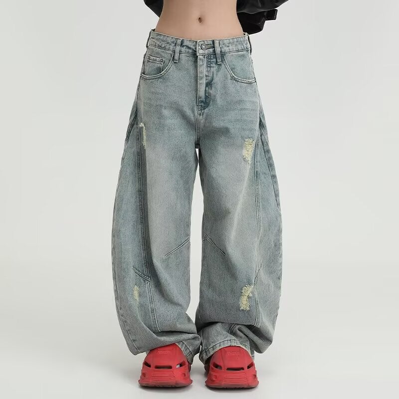 Unisex Classic Denim Jeans Loose Fit Daily Outdoor Wear - Image 2