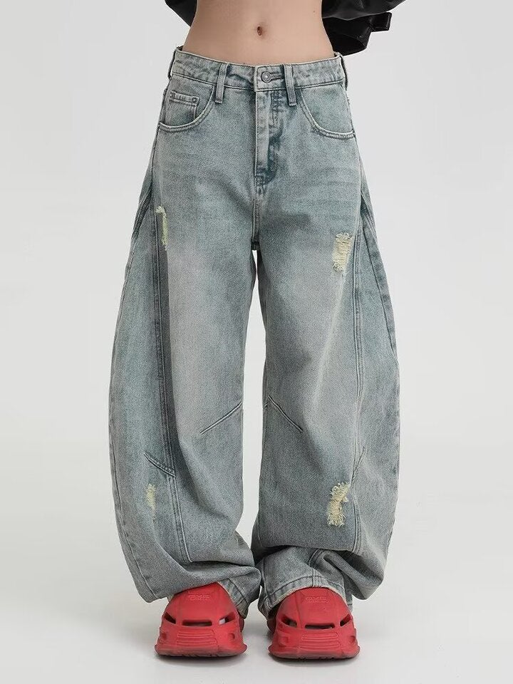 Unisex Classic Denim Jeans Loose Fit Daily Outdoor Wear - Image 5