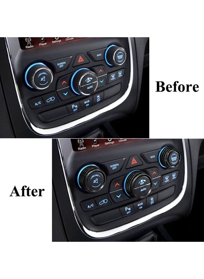 AC Volume And Tune Knob Cover Compatible With Dodge Durango 2014 To 2020 And Jeep Cherokee Grand Cherokee 2014 To 2021 Black - Image 5