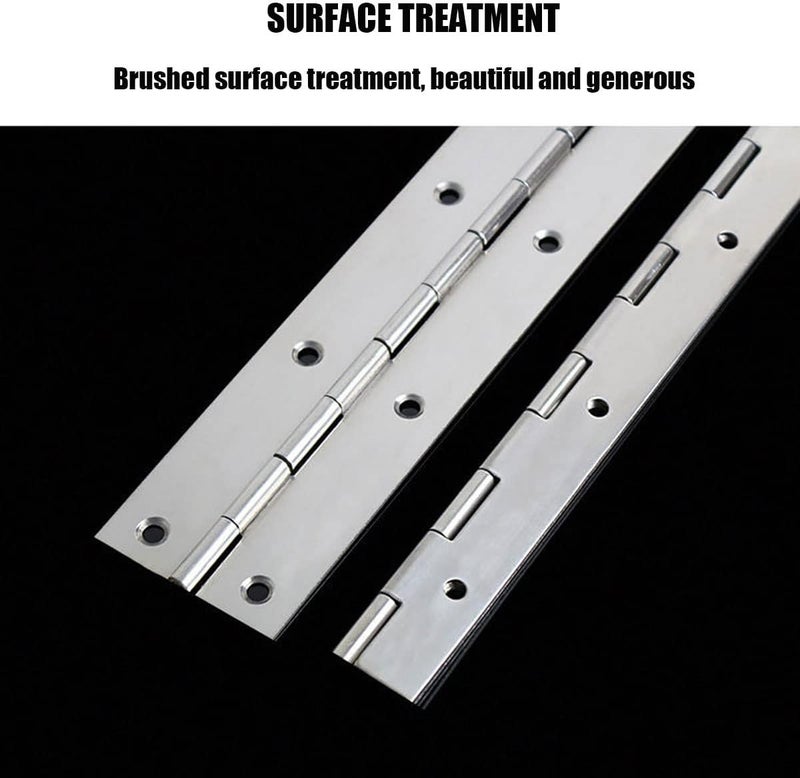 EPHECH 4PCS 18Inch Continuous & Piano Hinges, Heavy Duty Stainless Steel Piano Hinge, Smooth Polished Folding Continuous Hinge, 0.04inch Leaf Thickness, 1.2inch Open Width - Image 3