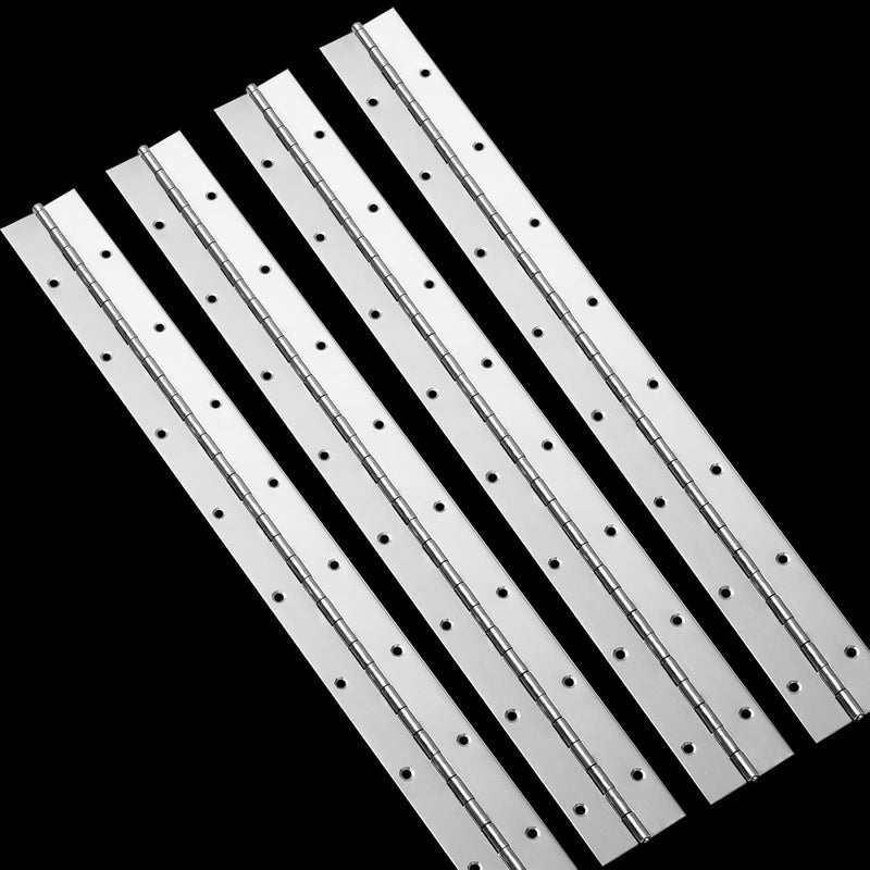 EPHECH 4PCS 18Inch Continuous & Piano Hinges, Heavy Duty Stainless Steel Piano Hinge, Smooth Polished Folding Continuous Hinge, 0.04inch Leaf Thickness, 1.2inch Open Width - Image 1