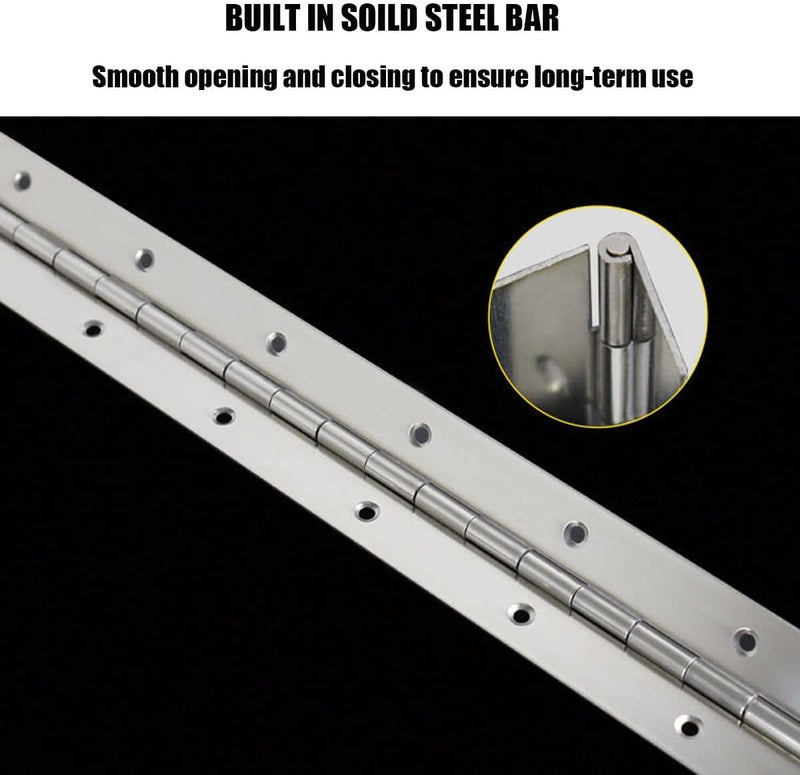 EPHECH 4PCS 18Inch Continuous & Piano Hinges, Heavy Duty Stainless Steel Piano Hinge, Smooth Polished Folding Continuous Hinge, 0.04inch Leaf Thickness, 1.2inch Open Width - Image 5
