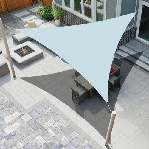 HIPPO Triangle Shade Sail Affordable & Premium 230 GSM Sun Shade UV Block for Outdoor Car Parking Garden (Country-Blue, 10FTX10FTX10FT) - Image 1