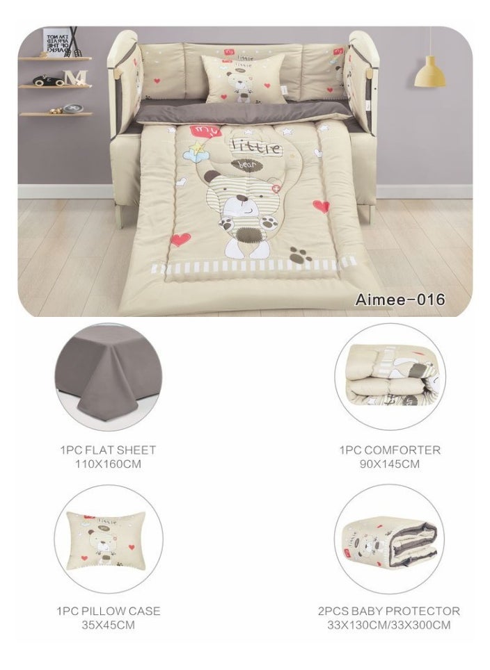 SMART HOME A set of children's bed bedding, a mattress set, a set consisting of a children's quilt, size 90X145 cm, a rubber sheet, 110X160 cm , Pillow 34x45cm , matrees 33x130 cm  - Image 1