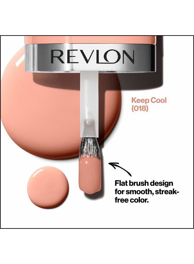 Revlon طلاء أظافر فائق الوضوح، لامع طبيعي غني، تركيبة نباتية 100%، لا حاجة لطبقة أساسية أو علوية، 018 ابق هادئ، 0.27 أونصة سائلة - Image 3