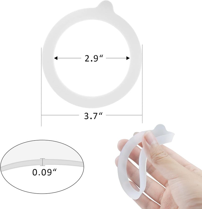 FCENDS 12 Pieces Rubber Seals Rings for Glass Jars, Airtight Silicone Replacement Gasket, Leakproof Silicone Gasket Sealing Rings for Mason Jars, Elastic and Fits Most Sizes (White) - Image 3