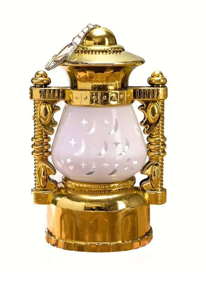 co arma Golden plastic Ramadan lantern with violet light, 15 cm  - Image 4