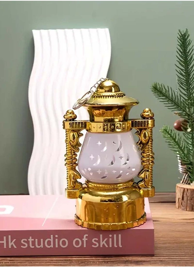 co arma Golden plastic Ramadan lantern with violet light, 15 cm  - Image 5