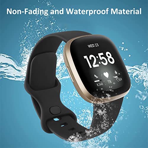 Meliya Soft Strap for Fitbit Versa 4 / Versa 3 / Sense 2 / Sense(Watch Not Included), Flexible Premium Elastomer TPU Adjustable Watch Straps, Sport Replacement Band for Women Men (L,Black) - Image 4