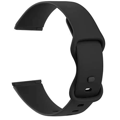 Meliya Soft Strap for Fitbit Versa 4 / Versa 3 / Sense 2 / Sense(Watch Not Included), Flexible Premium Elastomer TPU Adjustable Watch Straps, Sport Replacement Band for Women Men (L,Black) - Image 1
