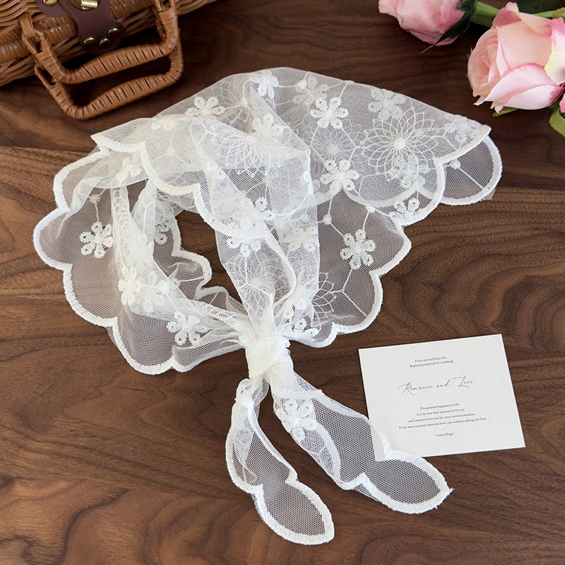 Generic Vintage French Lace Floral Scarf Headband 26746 lotus 