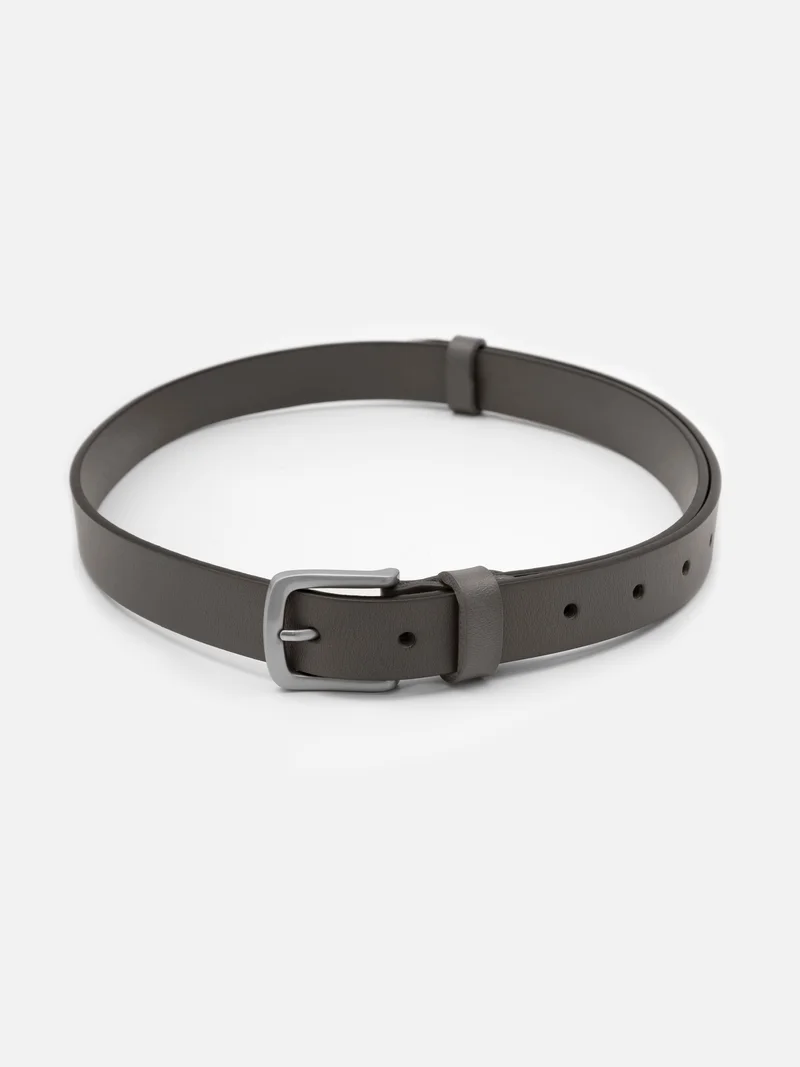 Lichi Slim leather belt with matte buckle