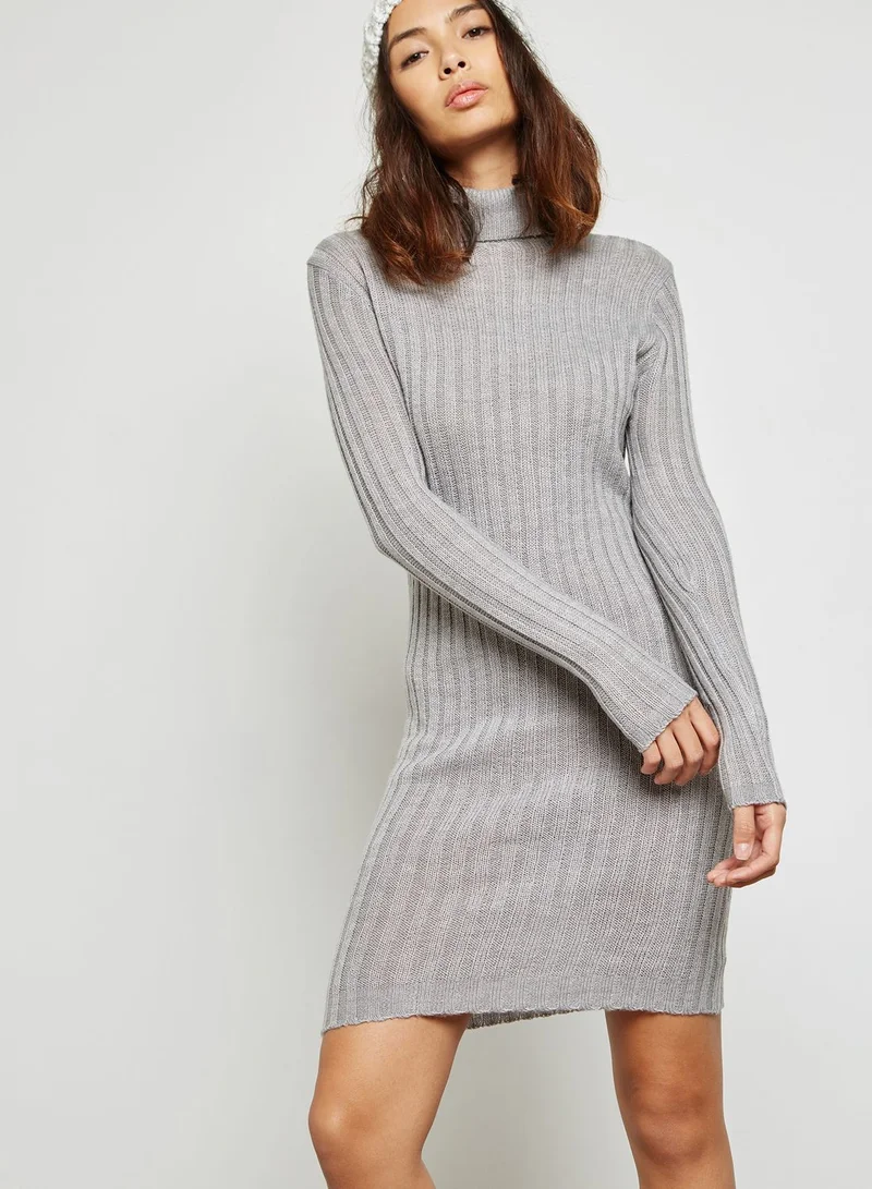 Ginger Ribbed Roll Neck Dress